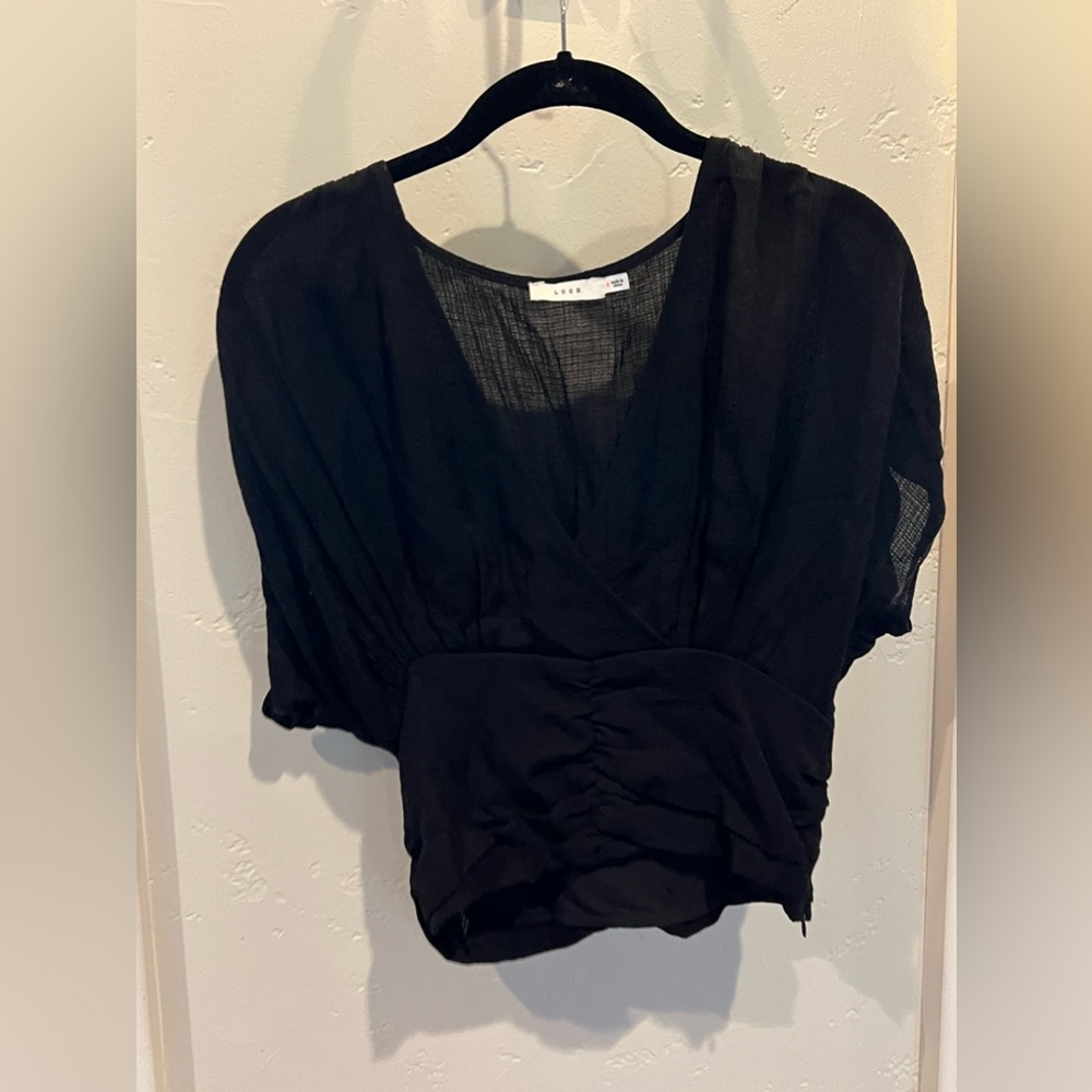 Black Short Sleeve Blouse
